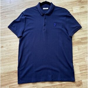 Authentic pre owned Versace Collection polo shirt.   Navy Blue.  Large, slim fit